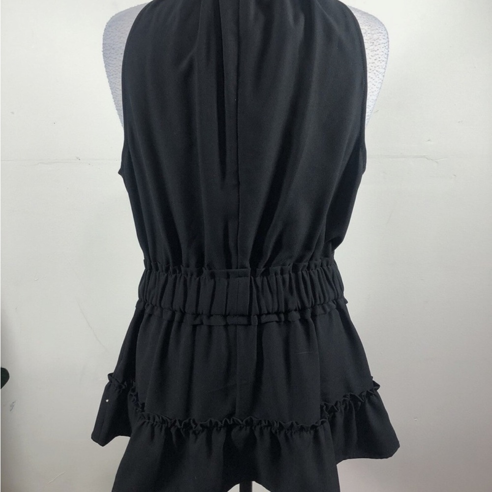 Black Ruffled Halter Top - Picture 4 of 5
